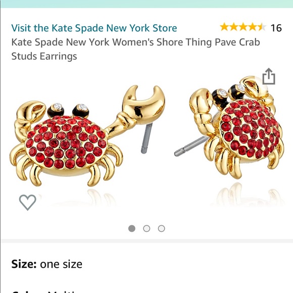 Kate Spade crab earrings NWT - Picture 2 of 5